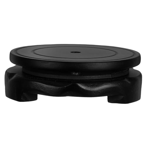 CAXUSD Vase Bottom Holder Deko Tischunterlage Dekoratives Holzgestell Holzvase Bonsaiständer aus Holz Bonsai-Pflanzenständer Kleiner Blumentopfständer Büroanlage Stehen hölzern Black von CAXUSD