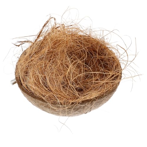 CAXUSD Kokosnuss Schale Vögel Käfig Vogelnest Stroh Vogelkäfig Für Vögel Zum Aufhängen Vogelhaus Vogelnest Vogelbett Zum Aufhängen Vogelkäfig Nest Für Haustier Sittichnest Ruhenest Vögel Brutnest von CAXUSD