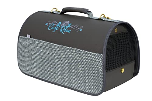 CAZO Blue Rose Transporter für Hund oder Katze 50 x 27 x 26 cm, Farbe grau, elegant, LBR0901 von CAZO Design For Pets