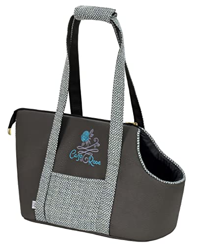 CAZO Blue Rose Transporttasche für Hund oder Katze 30 x 40 x 24 cm, Farbe grau, LBR1001 von CAZO Design For Pets