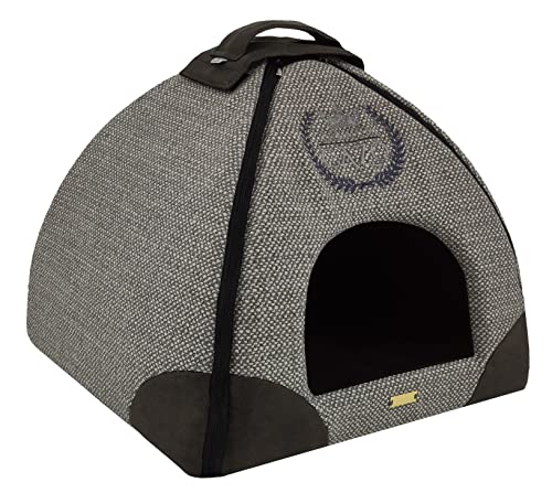 CAZO Design For Pets Premium Hütte für Hund oder Katze, 47x46x40cm, Farbe grau von CAZO Design For Pets