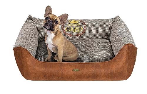 CAZO Premium Hundebett Daunenbett für Hund oder Katze 63 x 48 cm, Innenmaß 37 x 25 cm, braun, Größe S von CAZO Design For Pets