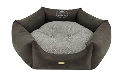 CAZO Premium Hundebett Daunenbett für Hund oder Katze ø 85 cm, Innenmaß ø 60 cm, grau, Größe L, LPMG0204/B von CAZO Design For Pets