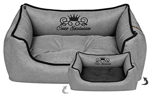 CAZO Royal Line Daunenbett für Hund oder Katze 95 x 75 x 23 cm, Innenmaß: 63 x 48 cm, Größe L von CAZO Design For Pets