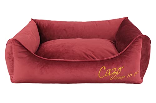 Daunenbett CAZO Milan für Hund oder Katze 63 x 48 cm, Innenmaß 37 x 25 cm, burgund, Größe S von CAZO Design For Pets