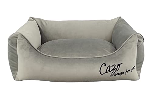 Daunenbett CAZO Milan für Hund oder Katze 93 x 72 cm, Innenmaß 65 x 50 cm, grau, Größe L von CAZO Design For Pets