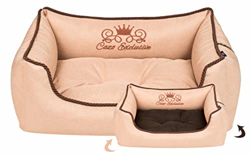 Hundebett CAZO Royal Line Daunenbett für Hund oder Katze 75 x 60 x 23 cm, Innenmaß: 49 x 38 cm, Größe M, Farbe beige, L1000/C von CAZO Design For Pets