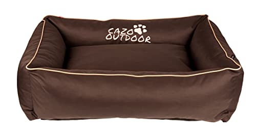 Wasserdicht CAZO Outdoor Hundebett für Hunde oder Katze, 75x60cm, Größe S, Farbe braun, L1702/A von CAZO Design For Pets