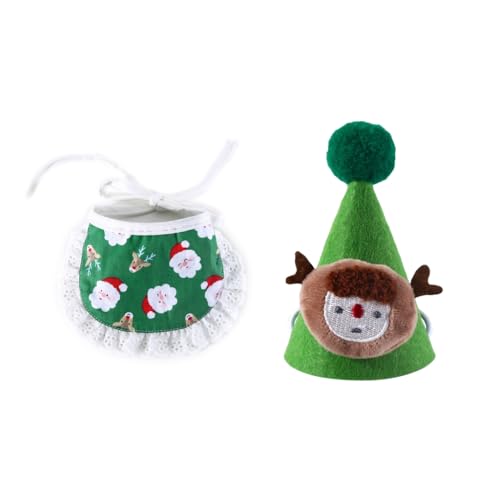CAZSTYK Weihnachtsmütze und Halstücher für Haustiere, Set für Katzen, Hunde, Festival, Party, Requisiten, Weihnachtsmann-Zubehör CAZSTYK Weihnachtsmütze und Halstücher für Haustiere, Set für Katzen, Hunde, Festival, Party, Requisiten, Weihnachtsmann-Zubehör von CAZSTYK