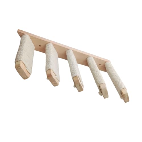 Katzenbett zur Wandmontage, Hängematten-Sprungplattformen, Holzmöbel, Kratzbaum für große und Kätzchen, Sisalseil, Katzenbett von CAZSTYK
