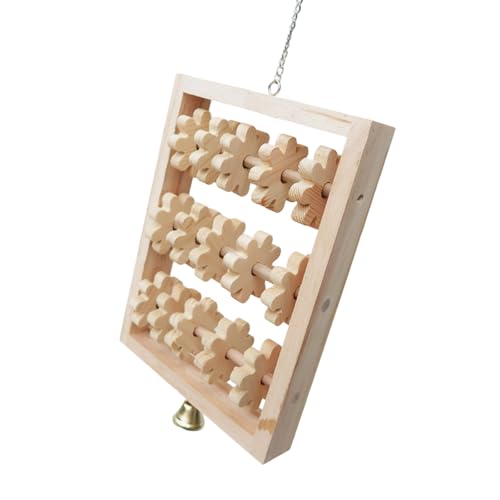 Papageien-Kau-Puzzle-Spielzeug aus Naturholz, hängende Schaukel, Kletterstange, Block für kleine mittelgroße Vögel, Spielzeiten, Aktivität, Papageien, Kletterspielzeug mit Holzblock von CAZSTYK