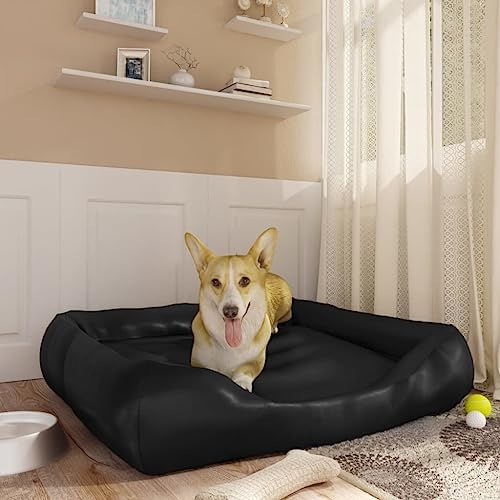 CBLDF Hundebett schwarz 80x68x23cm Kunstleder von CBLDF