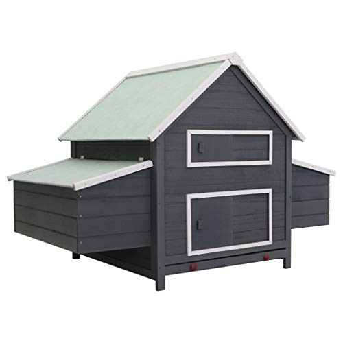 Hühnerstall grau 157x97x110cm Holz von CBLDF