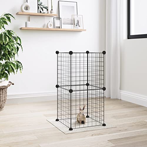 Käfig für Haustiere, 8 Paneele, Stahl, 35 x 35 cm, Schwarz von CBLDF