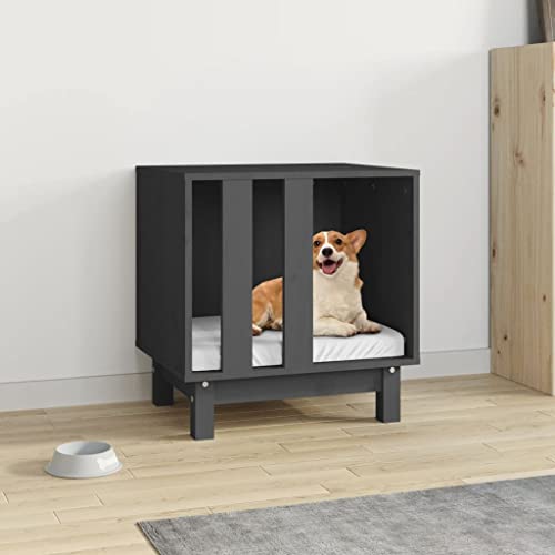 Pet Supplies Hundehütte grau 50x40x52cm Massivholz Kiefer Tiere & Haustierbedarf von CBLDF