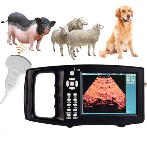 CBLdF Tragbarer Ultraschallscanner für die Veterinärmedizin, 3 Sondenoptionen, (B, M, BM, B+B, 4B) Anzeigemodus, 5,6-Zoll-HD-Bildschirm, für Schafe, Hunde, Katzen, Schweine, Pferde, Kuh,B von CBLdF