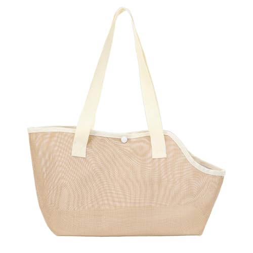 Hundetasche für Kleine Hunde Katze, Sommer Atmungsaktiv Netz Strand Tasche Hund Haustiere Carrier Soft Sided Zusammenklappbar Outdoor Travel Puppy (Gelb, M) von CCAIPU