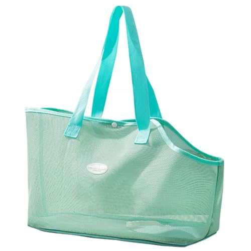 Hundetasche für Kleine Hunde Katze, Sommer Atmungsaktiv Netz Strand Tasche Hund Haustiere Carrier Soft Sided Zusammenklappbar Outdoor Travel Puppy (Grün, L) von CCAIPU