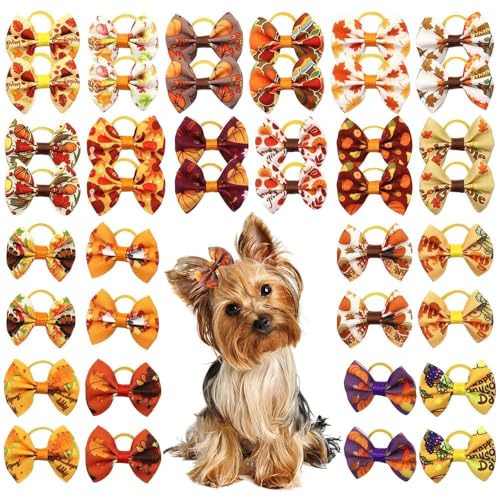 CCUUHJ Haarschleifen mit Gummibändern, Haar-Accessoires, Schleife, Haustierpflege, niedlich, klein, für Herbsternte, Dekoration, Orange, 20 Stück / 10 Paar CCUUHJ Haarschleifen mit Gummibändern, Haar-Accessoires, Schleife, Haustierpflege, niedlich, klein, für Herbsternte, Dekoration, Orange, 20 Stück / 10 Paar von CCUUHJ