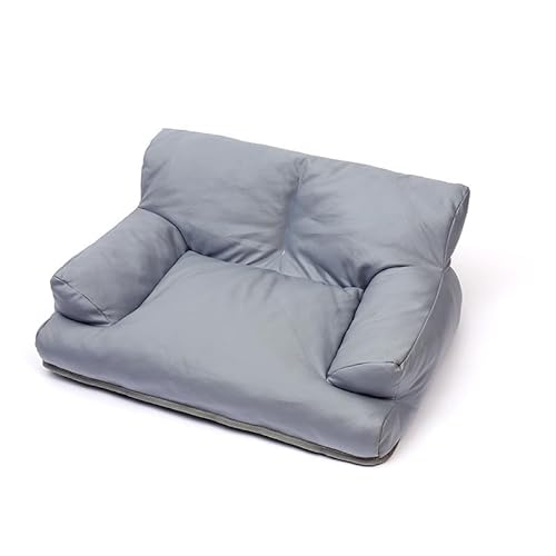 CCUUHJ groß Katzenbett kleines Hundesofa PU und waschbar Katzensofa Hundebett für Katzen, weich Katzenbett katzencouch mit Rutschfester Unterseite 50X40X23CM (Grau) von CCUUHJ