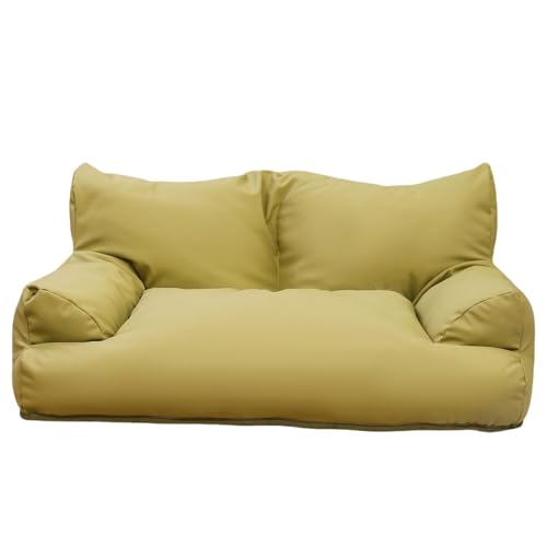 CCUUHJ groß Katzenbett kleines Hundesofa PU und waschbar Katzensofa Hundebett für Katzen, weich Katzenbett katzencouch mit Rutschfester Unterseite 50X40X23CM (Grün) von CCUUHJ