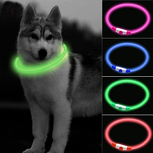 CCWW LED Leuchthalsband für Hunde und Katzen, USB Aufladbar, Längenverstellbar, Drei Beleuchtungsmodi, Grüner Nylon Hundehalsband für alle Rassen und Größen CCWW LED Leuchthalsband für Hunde und Katzen, USB Aufladbar, Längenverstellbar, Drei Beleuchtungsmodi, Grüner Nylon Hundehalsband für alle Rassen und Größen von CCWW