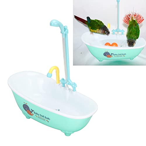 CCYLEZ Vogeltränke, Elektrische Papageien-Automatik-Badewanne mit Wasserhahn, Automatische Dusche, Vogel Badekiste für Papagei Sittich Nymphensittich Kanarien Wellensittich von CCYLEZ