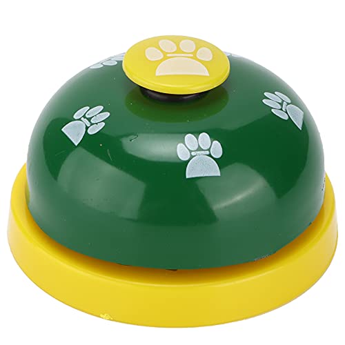 CDQL 2,7 Zoll Haustier-Trainingsglocke – Metall, Tragbar, Interaktives Lernspielzeug für Hunde und Katzen, Glocken für Welpen, Töpfchentraining, (Gelber Hintergrund und grüner Deckel) von CDQL