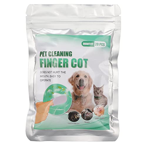CDQL 20 Stück Fingertücher für die Zahnpflege bei Haustieren – Reduziert Plaque und Erfrischt den Atem – Tragbare Einweg-Fingerzahnbürste für Hunde, Tiefreine Zähne für Hunde und Katzen von CDQL