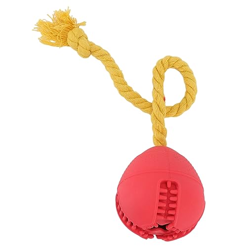 CDQL Leckage-Futterball für Hunde, Spenderball mit Baumwollseil, Training, Konisches Hundepuzzle, Beißspielzeug mit Baumwollseil für die Zahnreinigung, das Kauen und Spielen des von CDQL