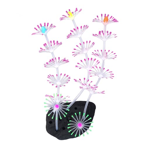 CDQL Leuchtende Aquarium-Dekoration – 19,9 X 8,4 cm Großes Kunstharz-Aquarium, Buntes Korallenriff-Set – Aquarium-Dekoration, Koralle, Seeanemone für Aquarium-Umgebungen, (Lila) von CDQL