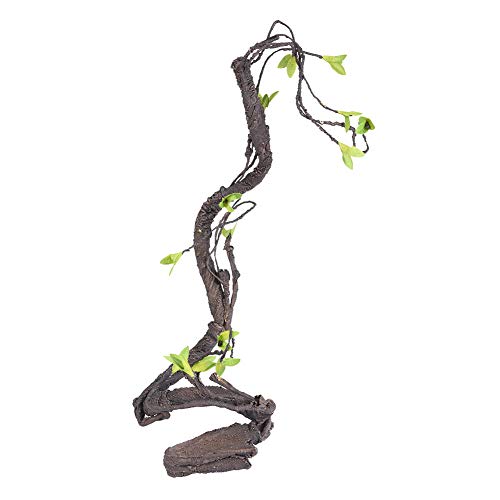 Künstliche Kletterpflanze für Reptilien – Jungle Forest Bend Branch Terrarium Cage Decor – Reptilienranken und Flexible Reptilienblätter Zum Klettern, Chamäleon, Eidechse, Gecko von CDQL