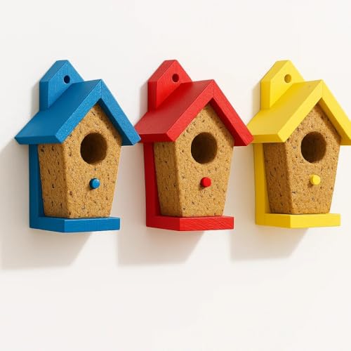 Essbares Vogelhaus, Vogelfutterstation zum Aufhängen, mit Talgkuchen, Vogel-Futterstation für den Außenbereich, Vogelbeobachtung, Geschenke für Vogelliebhaber, 3 Stück Essbares Vogelhaus, Vogelfutterstation zum Aufhängen, mit Talgkuchen, Vogel-Futterstation für den Außenbereich, Vogelbeobachtung, Geschenke für Vogelliebhaber, 3 Stück von CEDAR ALPHA