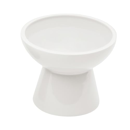 CEEFU Extra breiter, erhöhter Keramik-Katzen-Wassernapf, 15,7 cm tiefere Schale zur Linderung von Schnurrhaar, 12,7 cm Höhe für einfaches Füttern, blei- und cadmiumfrei, langlebige, erhöhte von CEEFU