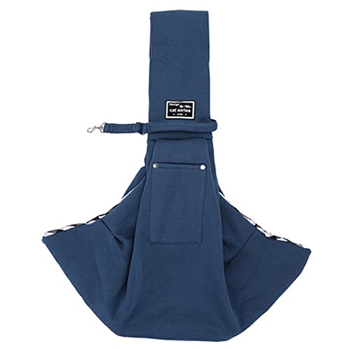 Tragetuch Hund,Hundetragetasche Haustier Welpenträger Outdoor Reise Hund Umhängetasche Einzelkomfort Sling Handtasche Tote Beutel Welpen Kätzchen Transport Pet Tragetasche Tasche (Color : Blue) von CEFPOD