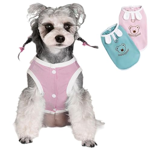 Happybear Haustier-Set, ärmelloses, atmungsaktives Polyester-Armband mit D-Ring und Einfassung, einfaches An- und Ausziehen, leichtes Set, geeignet für Katzen und Hunde von klein bis groß (Rosa-Blau von CELONROMF