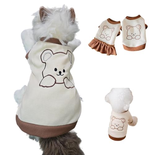 Haustierkleidung mit Bärenmuster für Katzen und kleine Hunde – passende Urlaubs-Outfits, Geburtstags-Fotoshooting-Kleider, verschiedene Haustier-Familien-Sets (klein, Bekleidung) von CELONROMF