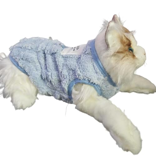 Hipi Life Fleece-Weste für Katzen und kleine Hunde, ausbruchsicheres 2-Bein-Design mit D-Ring-Leine, Polyester-Fleece, maschinenwaschbar (mehrere Farben), Blau, Größe S von CELONROMF