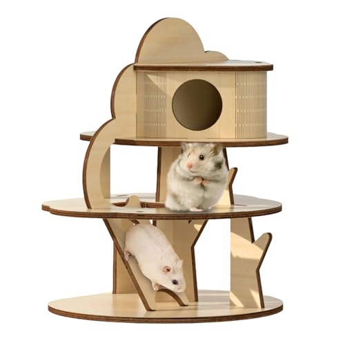 Übungsplattform für Haustiere aus Holz, langlebiges Kletterspielzeug für kleine Tiere aus Holz, verstellbare Holzplattform für kleine Haustiere, Kletterspielzeug aus Holz für Hamster, Kletterspielzeug von CEMELI