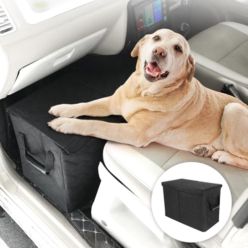 CEMOFE Hunde-Auto-Vorder- und Rücksitzverlängerung mit Stauraum für LKWs, Rücksitzverlängerung für Hunde bis zu 113 kg, Autositz-Lückenfüller verhindert, dass Hunde herunterfallen von CEMOFE