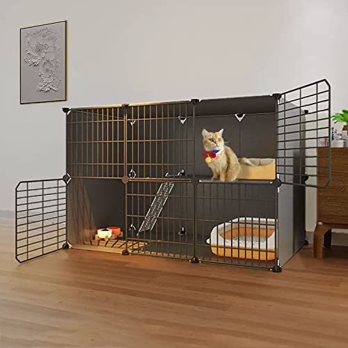 2-stöckiger großer Katzenkäfig, DIY-Laufstall für Haustiere, Katzenkäfige für Hauskatzen, mit Katzennapf + Katzentoilette + Katzennest + Katzenhängematte + Leiter, leicht zu reinigen für 1–2 2-stöckiger großer Katzenkäfig, DIY-Laufstall für Haustiere, Katzenkäfige für Hauskatzen, mit Katzennapf + Katzentoilette + Katzennest + Katzenhängematte + Leiter, leicht zu reinigen für 1–2 von CENAP