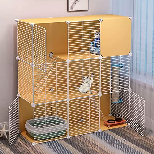 CENAP 3-stöckige Katzenkäfige für Hauskatzen, Katzenkäfig, großes DIY-Haustierhaus, Kleintierhaus, Haustierlaufstall, mit Katzennest + Katzennapf + Katzentoilette + Katzenstreuschaufel + Katzenhän CENAP 3-stöckige Katzenkäfige für Hauskatzen, Katzenkäfig, großes DIY-Haustierhaus, Kleintierhaus, Haustierlaufstall, mit Katzennest + Katzennapf + Katzentoilette + Katzenstreuschaufel + Katzenhän von CENAP