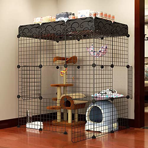 CENAP 3-stufige große Katzenkäfige, DIY-Katzenkäfig-Laufstall, Katzengehege für den Innenbereich mit Stauraum, mit Rutschfester Matte + Leiter + Katzennest + Hängematte + Katzentoilette + Katzenna CENAP 3-stufige große Katzenkäfige, DIY-Katzenkäfig-Laufstall, Katzengehege für den Innenbereich mit Stauraum, mit Rutschfester Matte + Leiter + Katzennest + Hängematte + Katzentoilette + Katzenna von CENAP