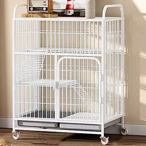 CENAP Großer Katzenkäfig, Haustierkäfig, Drahtkatzenkäfig, Laufstall, Katzenhütten für Hauskatzen, Boden mit Rollen, frei bewegliche Position, für 1–2 Katzen, Frettchen, Chinchilla, Kaninchen, Kle CENAP Großer Katzenkäfig, Haustierkäfig, Drahtkatzenkäfig, Laufstall, Katzenhütten für Hauskatzen, Boden mit Rollen, frei bewegliche Position, für 1–2 Katzen, Frettchen, Chinchilla, Kaninchen, Kle von CENAP
