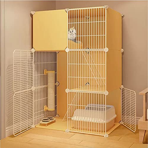 CENAP Großer Katzenkäfig, Katzenkäfige für Hauskatzen, DIY-Katzenlaufstall für Kleintiere, mit Katzennapf + Katzentoilette + Katzennest + Hängematte + Leiter, idealer Übungsort für 1–3 Katzen (Grö CENAP Großer Katzenkäfig, Katzenkäfige für Hauskatzen, DIY-Katzenlaufstall für Kleintiere, mit Katzennapf + Katzentoilette + Katzennest + Hängematte + Leiter, idealer Übungsort für 1–3 Katzen (Grö von CENAP