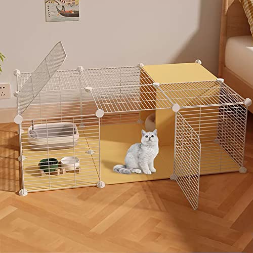 CENAP Großer Katzenkäfig, Katzenkäfige für Hauskatzen, Katzengehege, Haustierhauszaun, mit Katzennest + Katzenhängematte + Katzentoilette + Katzennapf, verschlüsseltes Netzwerk, für 1–2 Katzen (Gr CENAP Großer Katzenkäfig, Katzenkäfige für Hauskatzen, Katzengehege, Haustierhauszaun, mit Katzennest + Katzenhängematte + Katzentoilette + Katzennapf, verschlüsseltes Netzwerk, für 1–2 Katzen (Gr von CENAP