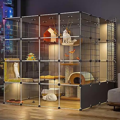 CENAP Großer Katzenkäfig für den Innenbereich, Katzengehege, Kleintierkäfig aus Metall, abnehmbar und faltbar, mit Katzenhängematte, Katzennapf, tragbar, für 1–2 Katzen, Kaninchen, Kleintiere (Grö CENAP Großer Katzenkäfig für den Innenbereich, Katzengehege, Kleintierkäfig aus Metall, abnehmbar und faltbar, mit Katzenhängematte, Katzennapf, tragbar, für 1–2 Katzen, Kaninchen, Kleintiere (Grö von CENAP