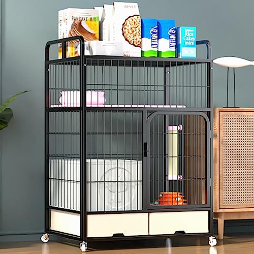 CENAP Großer Katzenkäfig für den Innenbereich, mit um 360° drehbaren Rollen, Katzenkäfig aus Draht, Laufstall, Tierkäfig, mit geschlossener Katzentoilette und Zwei separaten ausziehbaren Aufbewahr CENAP Großer Katzenkäfig für den Innenbereich, mit um 360° drehbaren Rollen, Katzenkäfig aus Draht, Laufstall, Tierkäfig, mit geschlossener Katzentoilette und Zwei separaten ausziehbaren Aufbewahr von CENAP