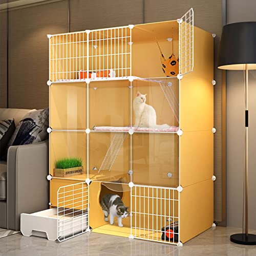 CENAP Halbgeschlossener Katzenkäfig für den Innenbereich, Katzenhütte, Laufgitterhütte, halbgeschlossener Katzenkäfig, faltbar und zerlegbar, mit Katzenhängematte, Katzentoilette und Katzenspielze CENAP Halbgeschlossener Katzenkäfig für den Innenbereich, Katzenhütte, Laufgitterhütte, halbgeschlossener Katzenkäfig, faltbar und zerlegbar, mit Katzenhängematte, Katzentoilette und Katzenspielze von CENAP