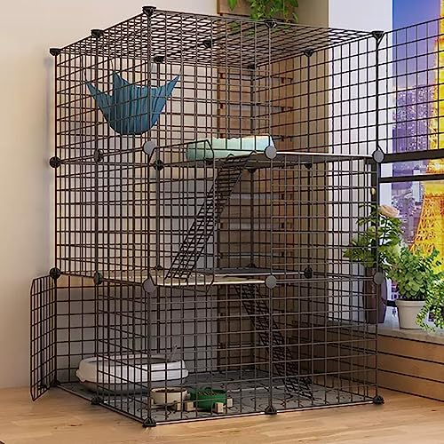 CENAP Katzenkäfig, Katzengehege, DIY-Katzenkäfig aus Metall mit Katzenhängematte und Katzenkletterleiter, faltbar und zerlegbar, leicht zu tragen, für den Innen- und Außenbereich geeignet (Größe: CENAP Katzenkäfig, Katzengehege, DIY-Katzenkäfig aus Metall mit Katzenhängematte und Katzenkletterleiter, faltbar und zerlegbar, leicht zu tragen, für den Innen- und Außenbereich geeignet (Größe: von CENAP